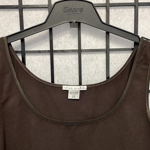 Classic Tank By Peter Nygard, Dark Brown, Sz Large NWOT - Picture 2 of 5